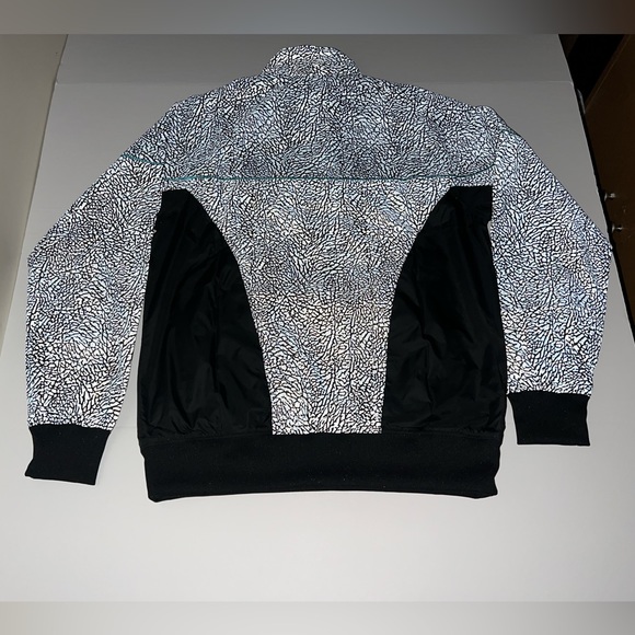 Jordan, Cement Print Reflective, Half Zip Windbreaker Jacket, Black & Blue - Picture 3 of 14